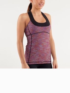 Lululemon Scoop Neck Racerback Tank Top with Black Trim